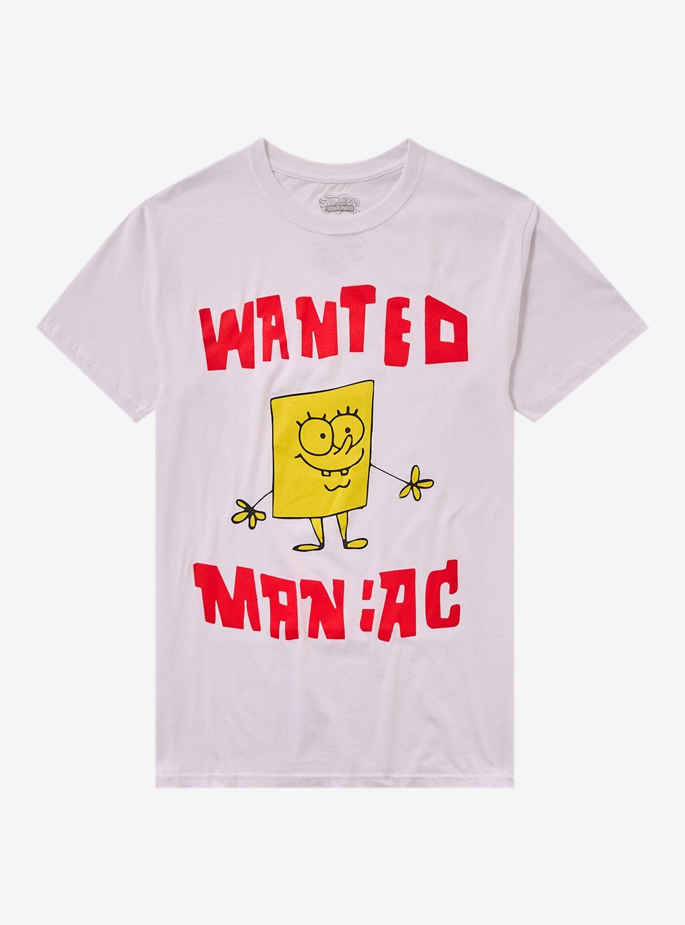 Spongebob Squarepants Wanted Maniac Poster T Shirt