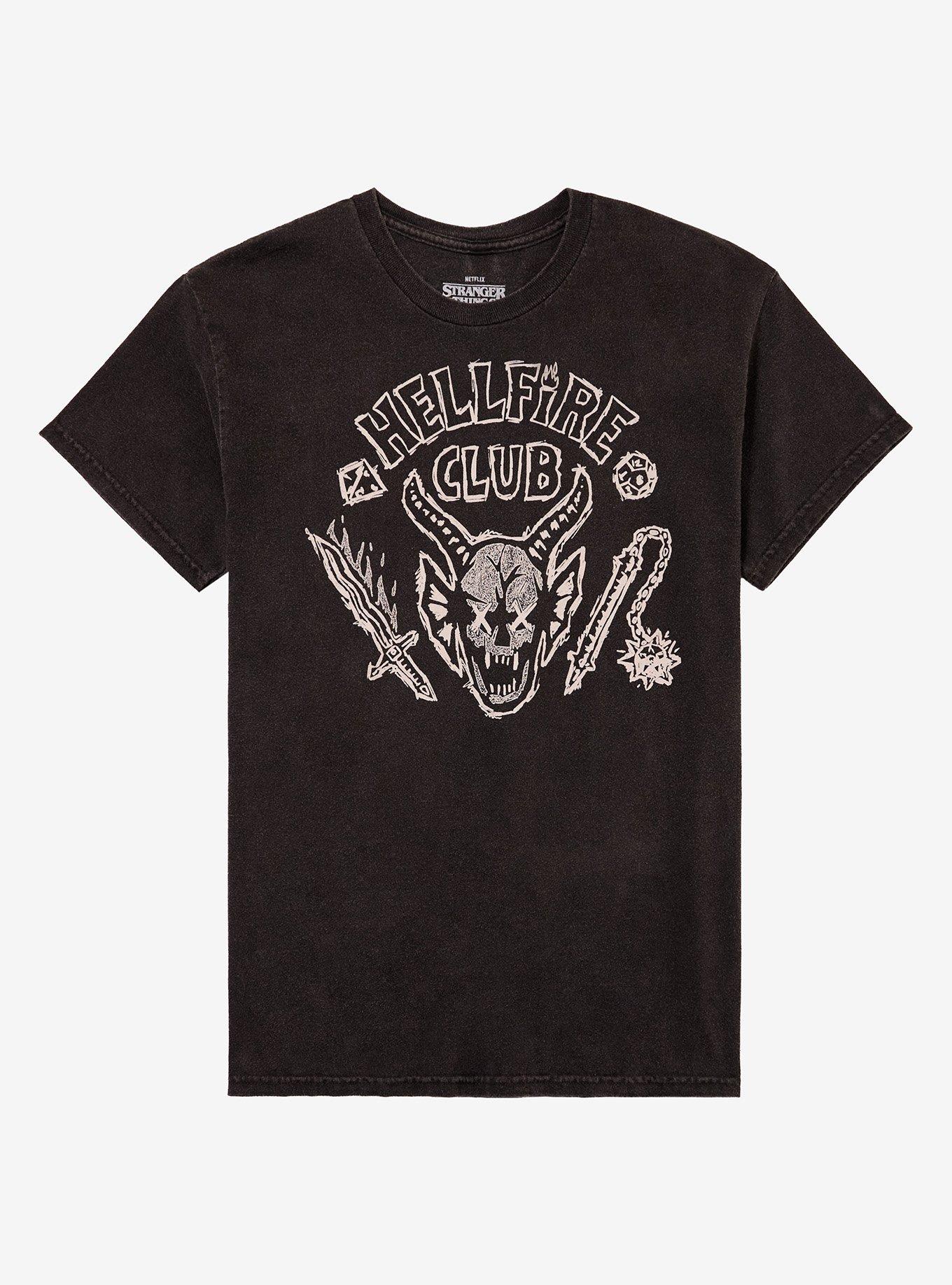 Stranger Things Hellfire Club DoubleSided Dark Wash TShirt Graphic Tee | Graphic Tee | Unisex Shirt | High-Quality Print