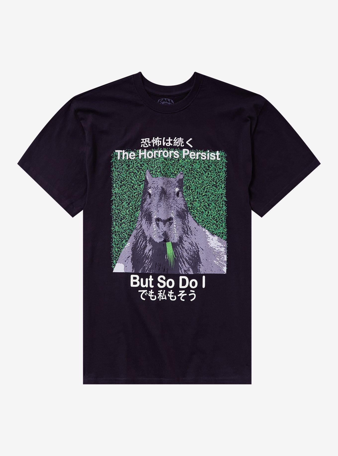 Capybara Horrors Persist Kanji Puff Print T-Shirt By Call Your Mother T-Shirt | High-Quality Print | Top Pick For Fans