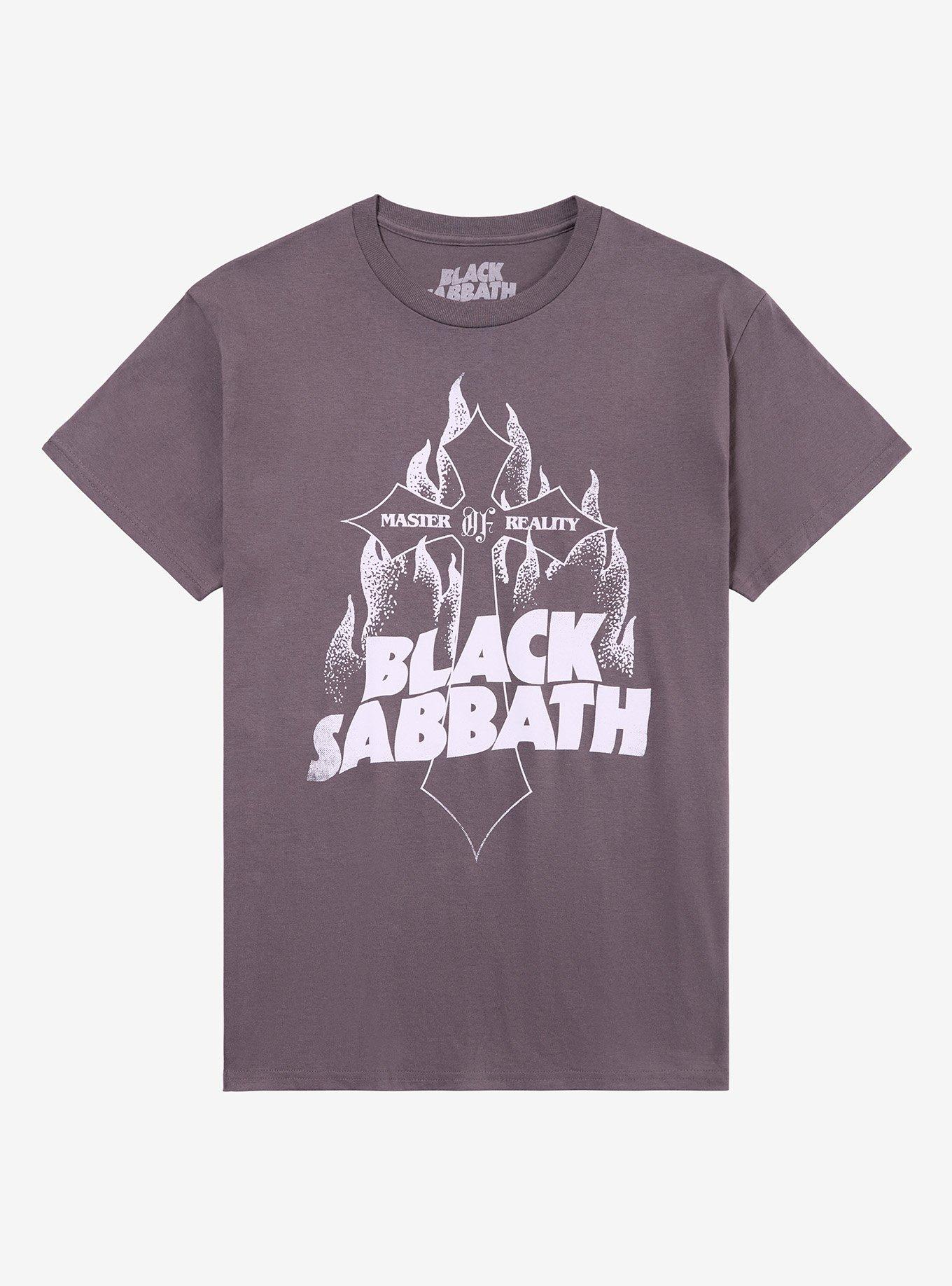 Black Sabbath Master Of Reality Flaming Cross T Shirt