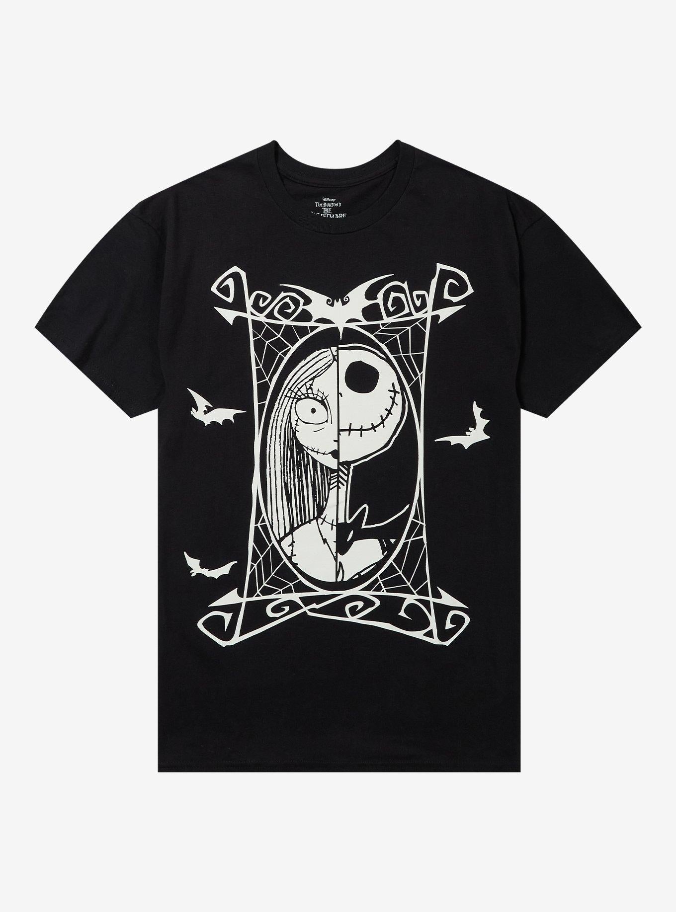 The Nightmare Before Christmas Jack Sally Split Portrait T-Shirt T-Shirt | Trending Streetwear Style | High Demand Item