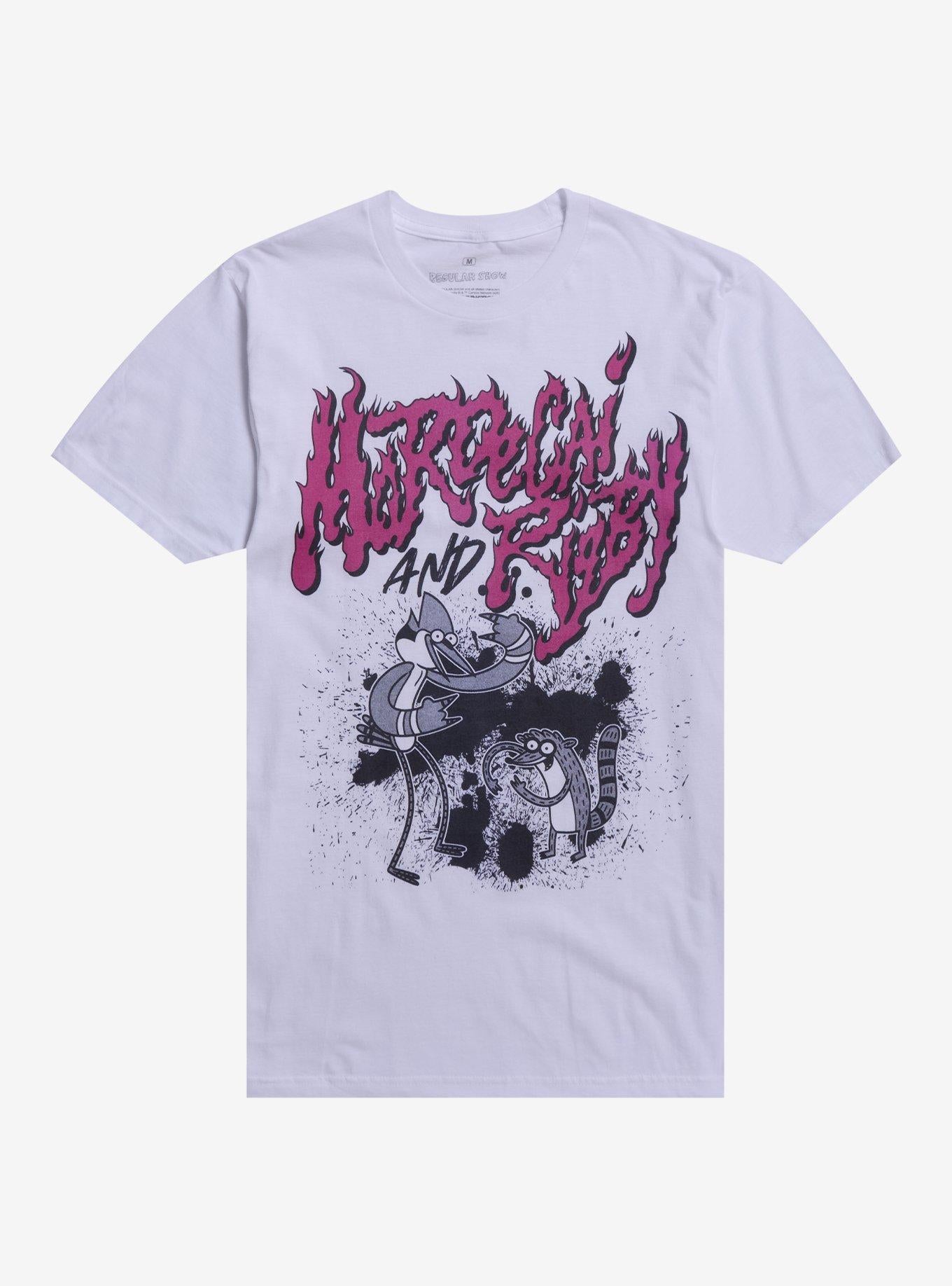 Regular Show Mordecai and Rigby Flame Font TShirt Graphic Tee | Graphic Tee | Unisex Shirt | High-Quality Print