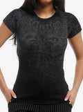 Affliction Skulls Roses Girls Baby T Shirt