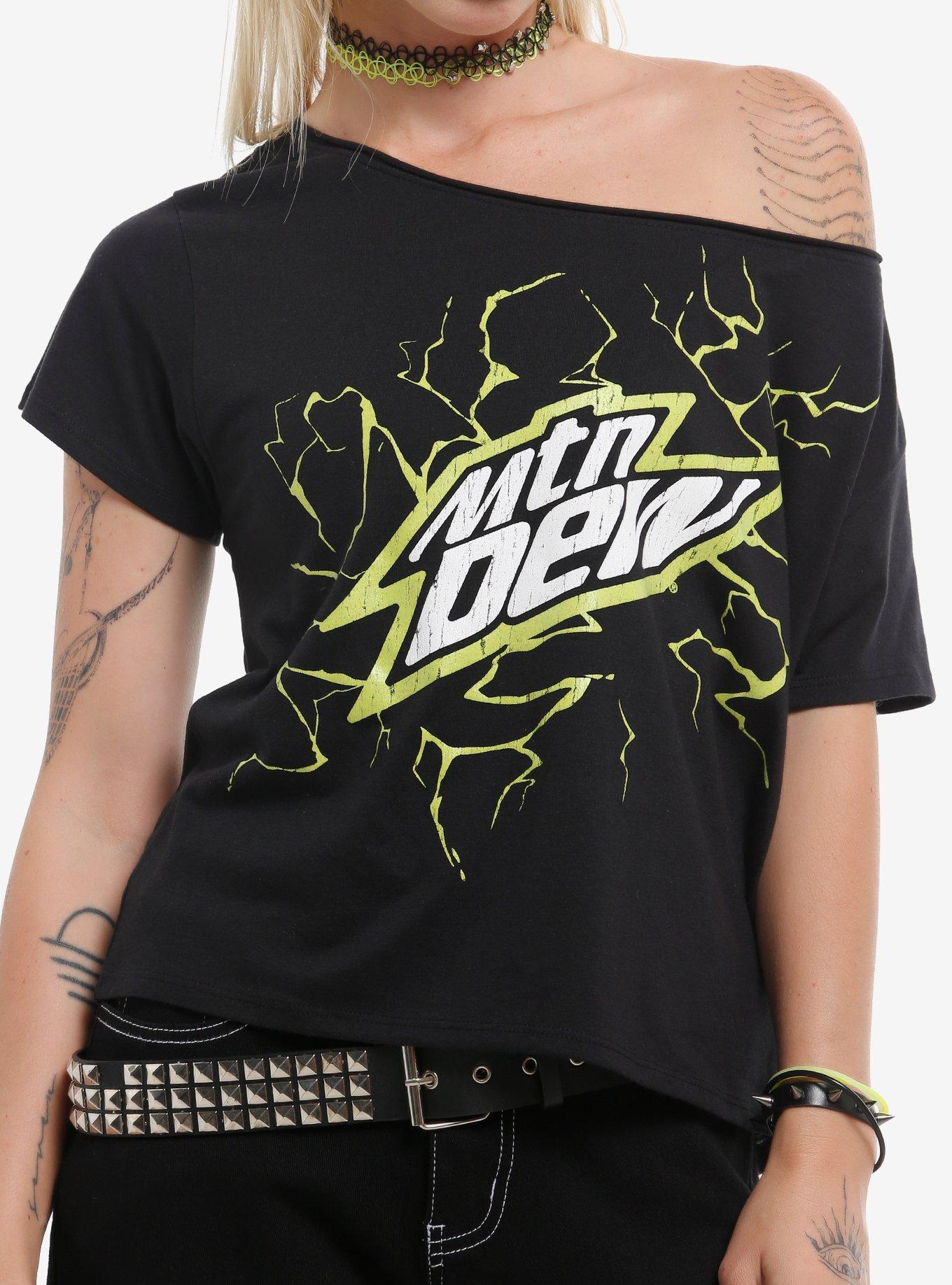 Mountain Dew Lightning Off-Shoulder Girls T-Shirt T-Shirt | Top Trending Artwork | Great Gift Idea