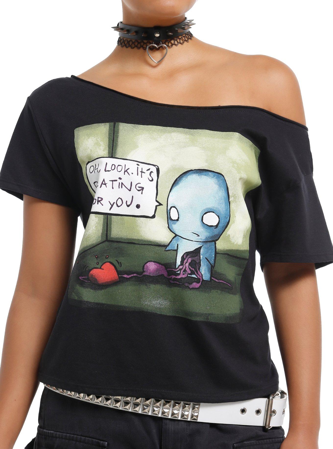 Pon And Zi Heart Beating For You Girls Off-The-Shoulder T-Shirt