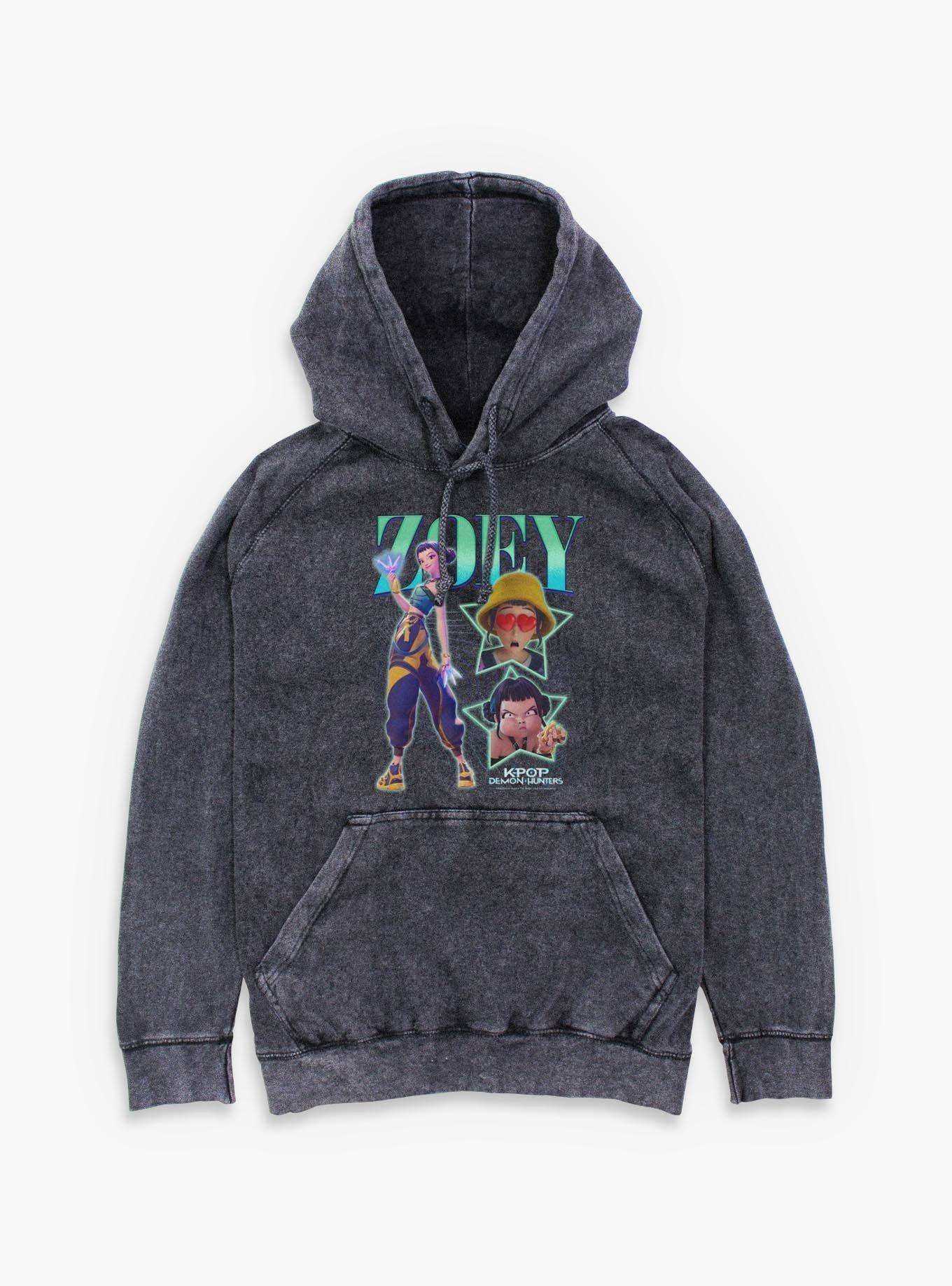 KPop Demon Hunters Zoey Collage Mineral Wash Hoodie