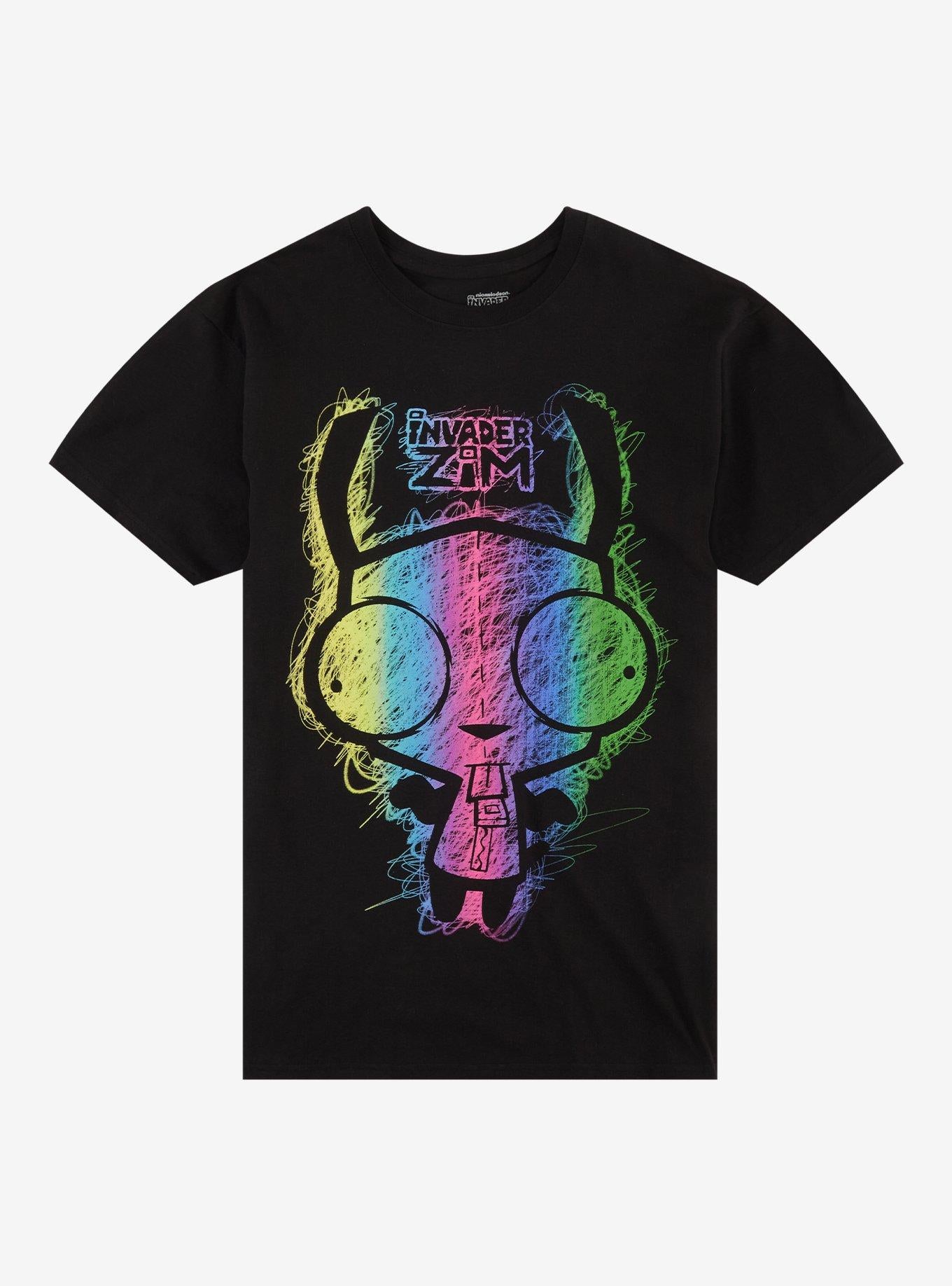 Invader Zim GIR Rainbow Scribble T-Shirt | Premium Unisex T-Shirt, Trending Graphic Tee