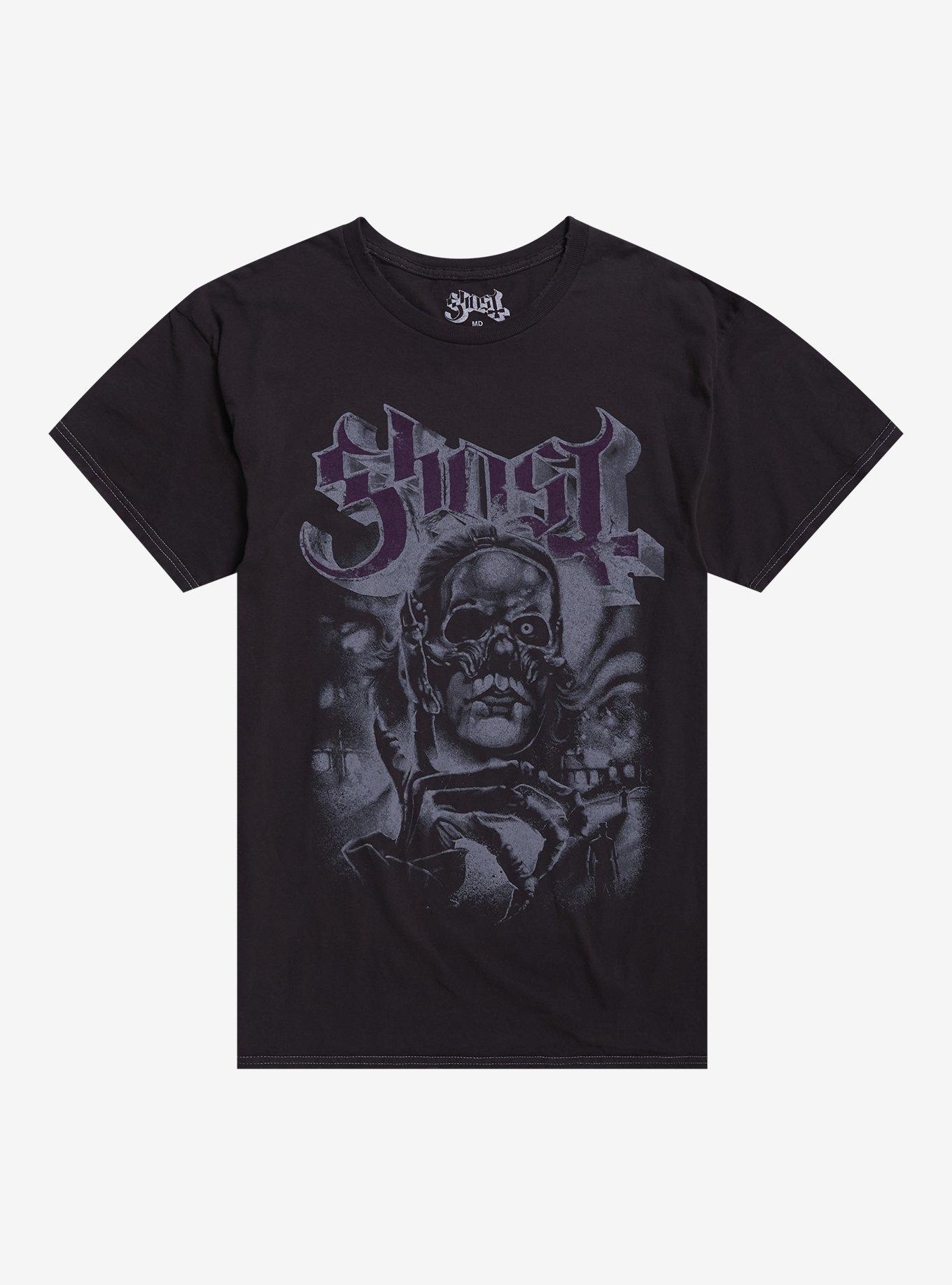 Ghost Masked Figure Distressed T-Shirt | Premium Unisex T-Shirt, Trending Graphic Tee