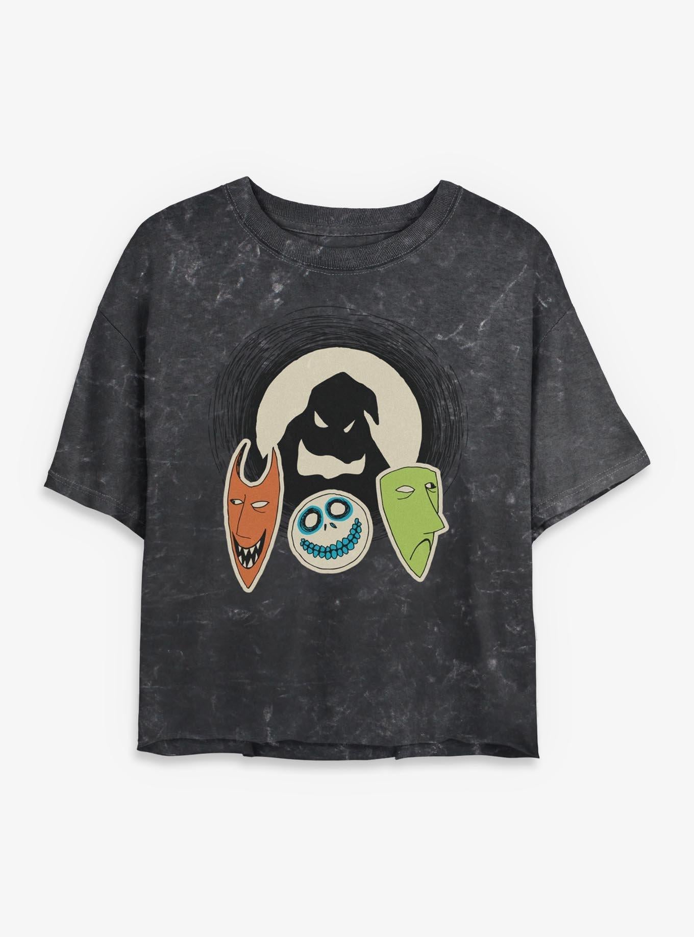 Disney The Nightmare Before Christmas Oogie Boogie And Friends Girls Mineral Wash Crop T-Shirt