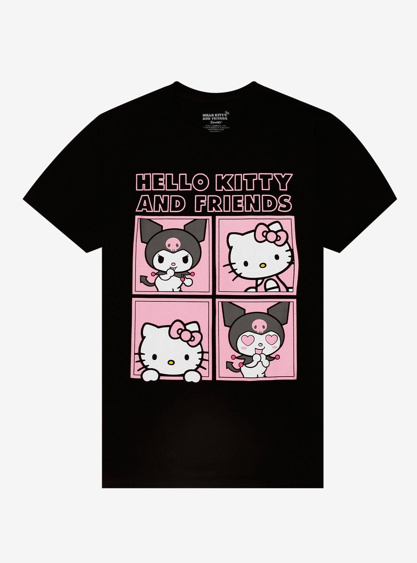 Hello Kitty Kuromi Portrait Grid T-Shirt | Premium Unisex T-Shirt, Trending Graphic Tee