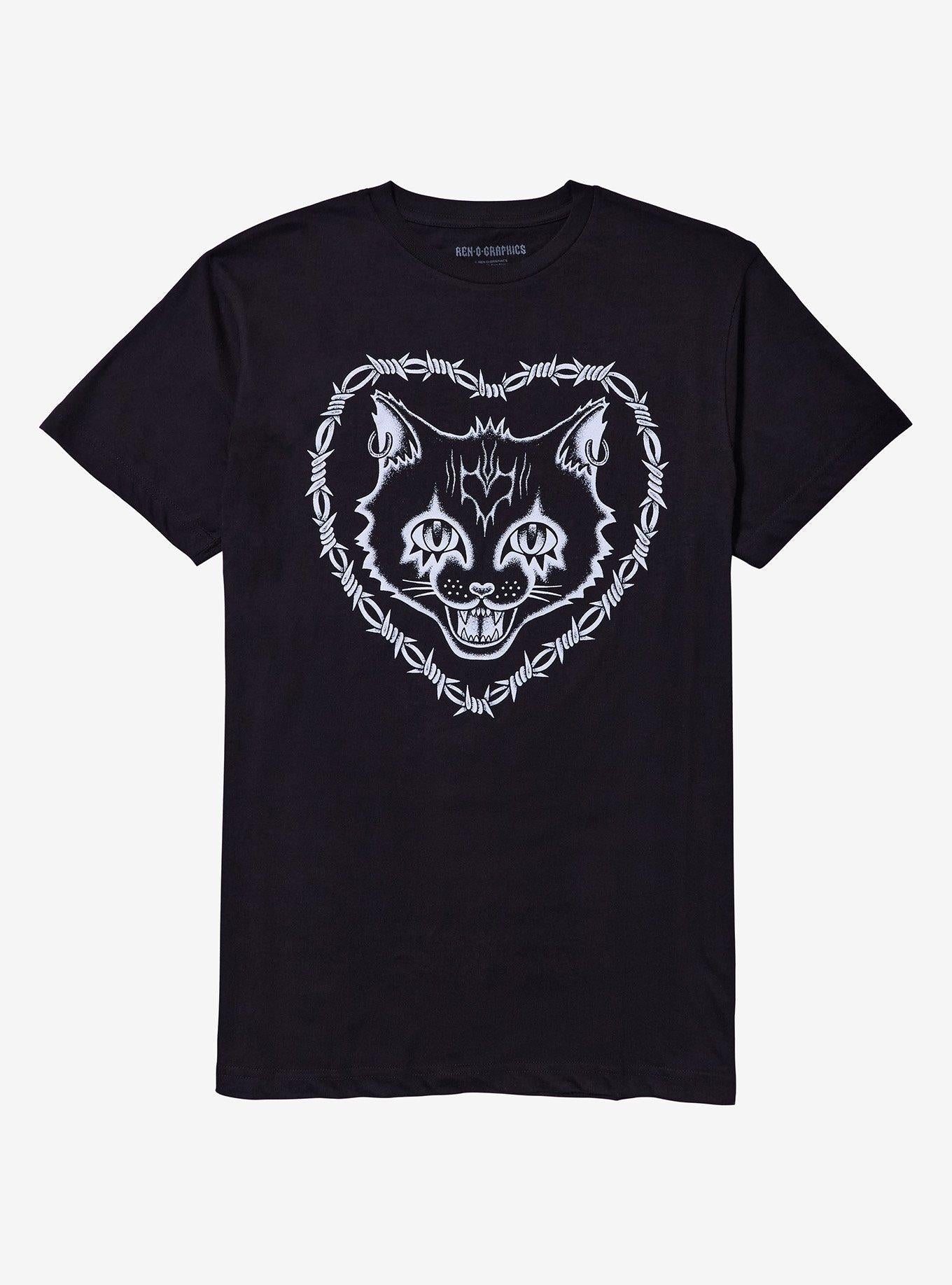 Cat Barbed Wire Heart Tattoo T-Shirt T-Shirt | Premium Graphic | Trending Now
