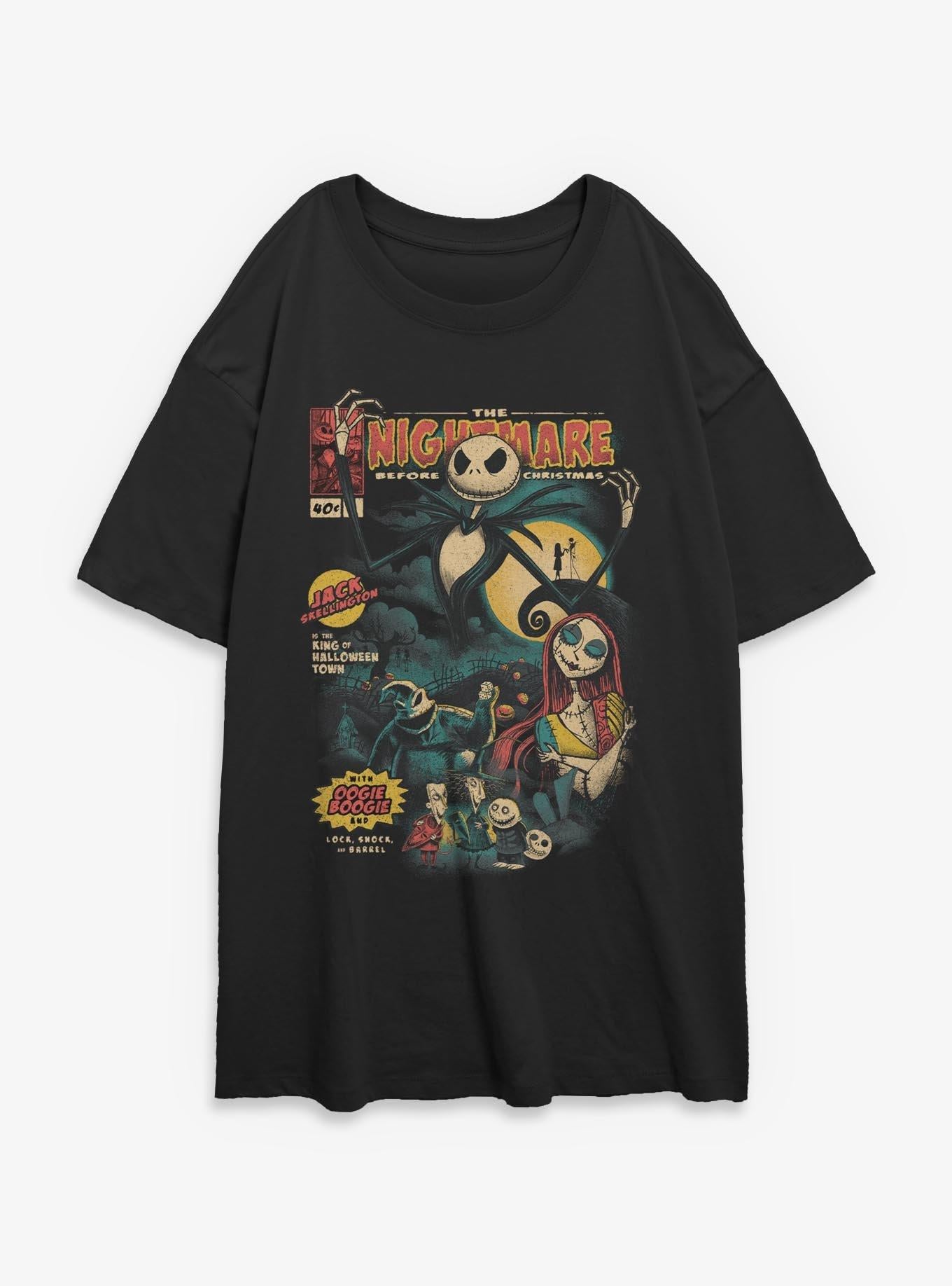 Disney The Nightmare Before Christmas Comic Cover Girls Oversized T-Shirt
