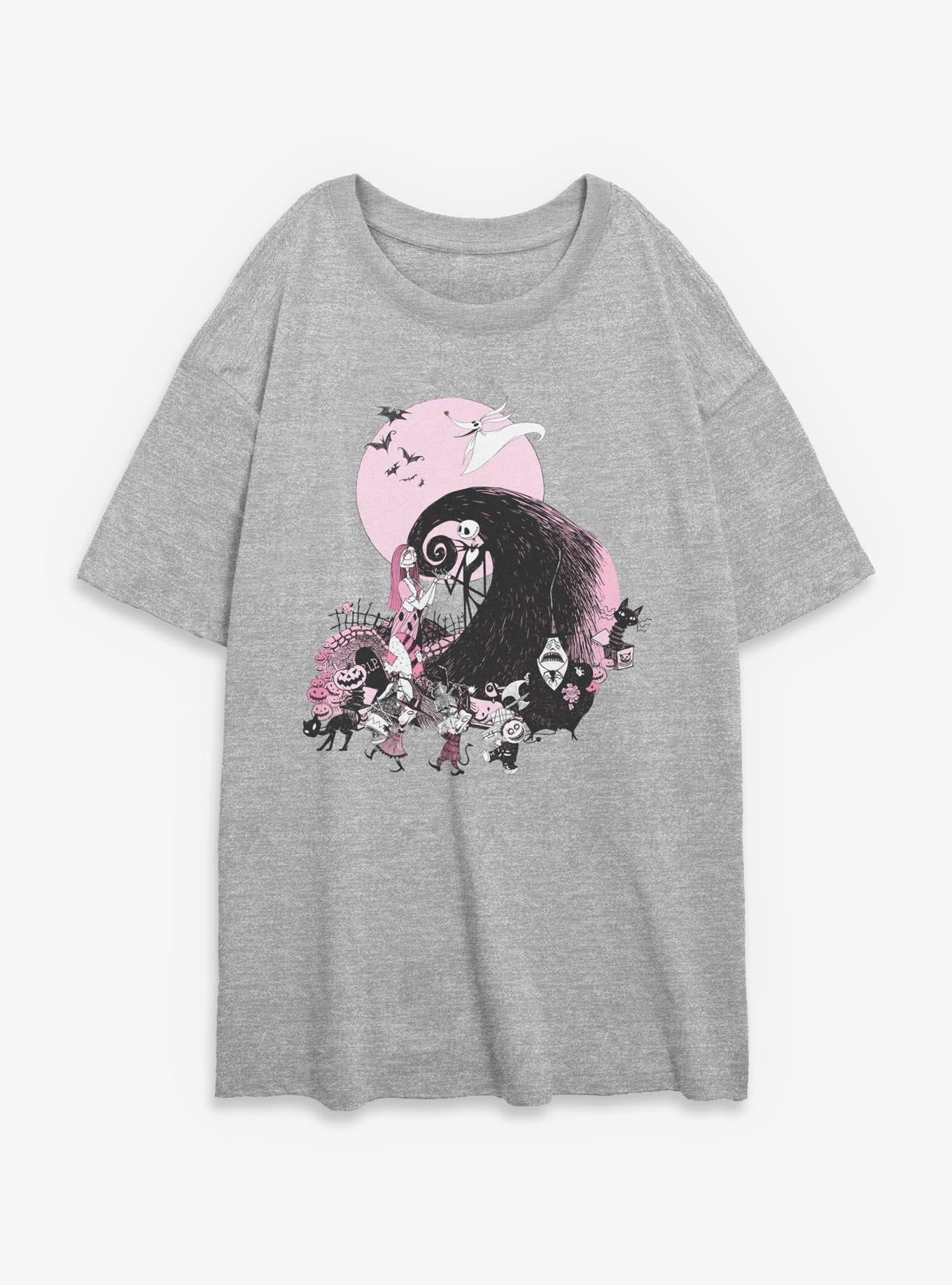 Disney The Nightmare Before Christmas Classic Scene Group Girls Oversized T-Shirt