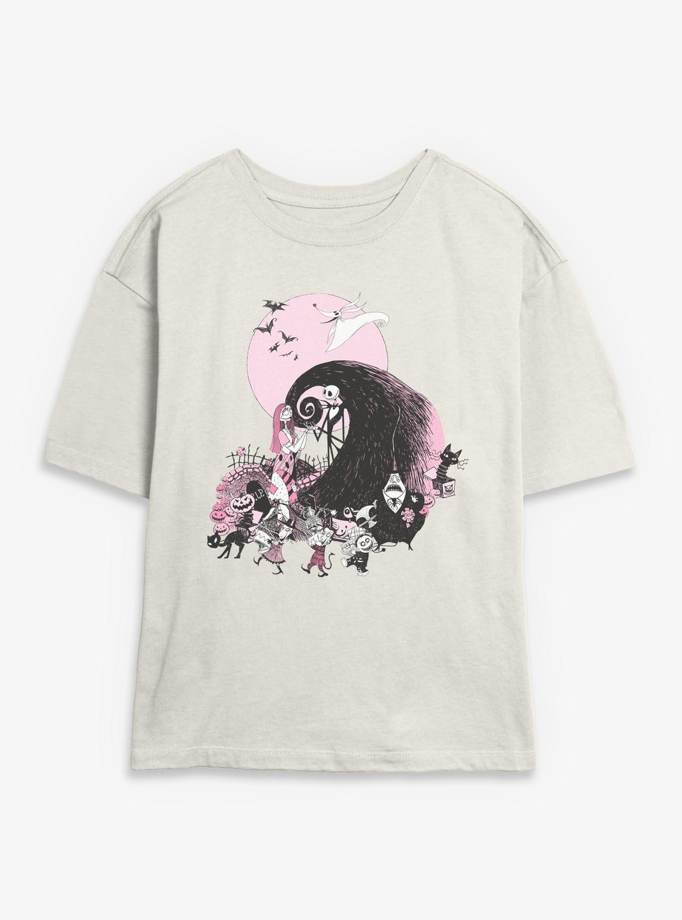 Disney The Nightmare Before Christmas Classic Scene Group Girls Skimmer T-Shirt T-Shirt | Aesthetic Graphic | Great Gift Idea