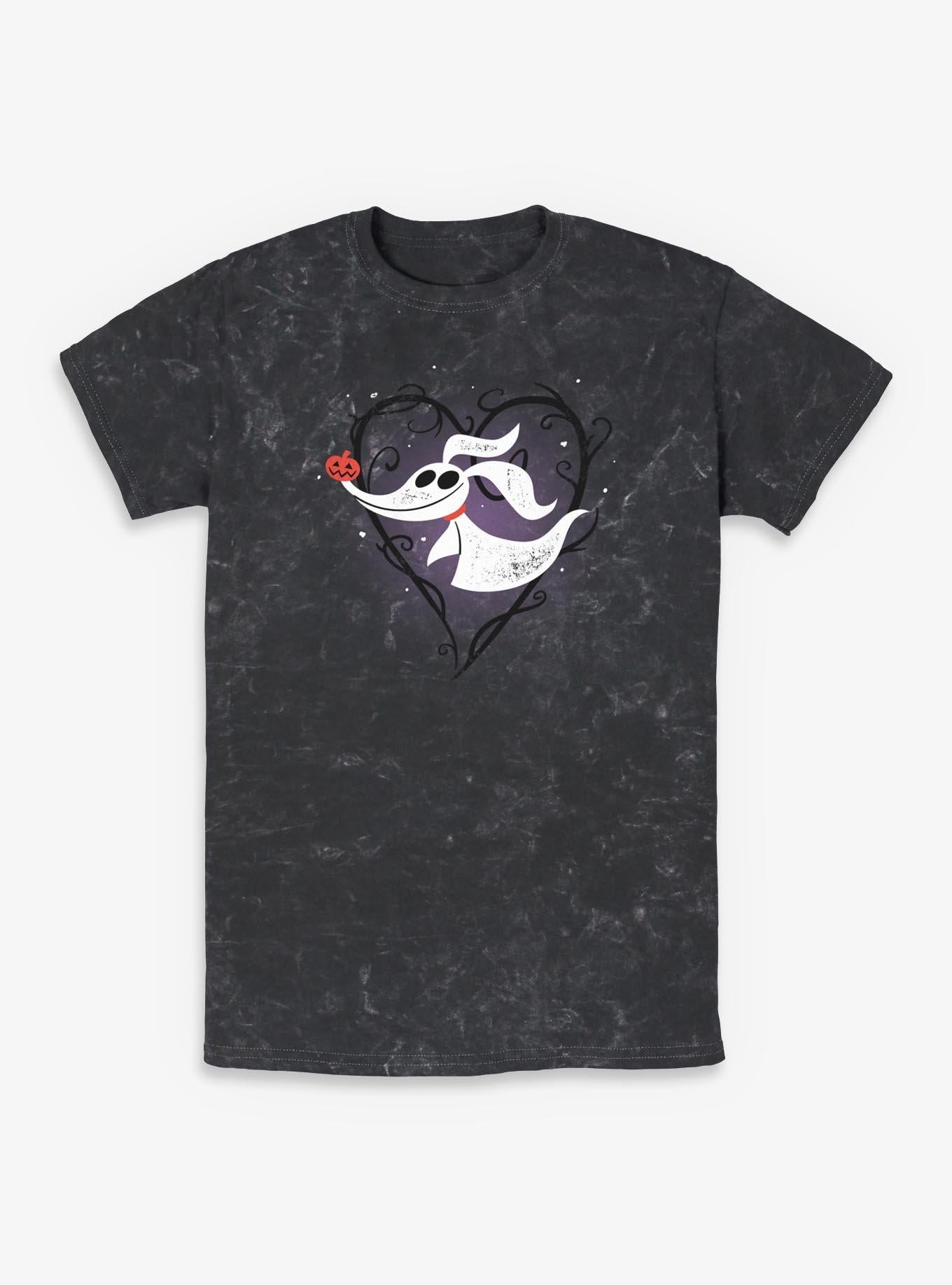 Disney The Nightmare Before Christmas Zero Pumpkin Nose Mineral Wash T-shirt | Trendy Graphic Tee | Casual Unisex T-shirt