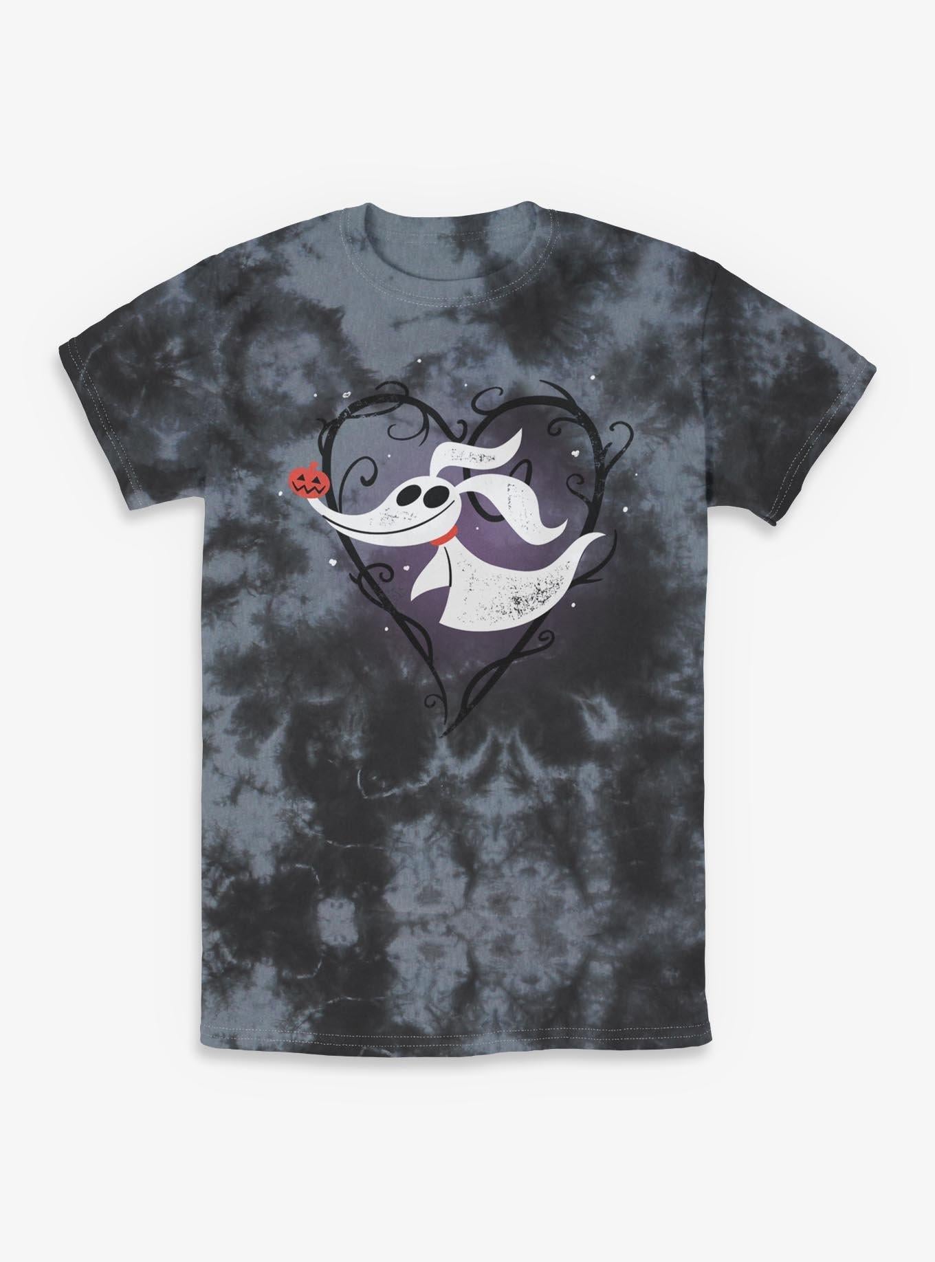 Disney The Nightmare Before Christmas Zero Pumpkin Nose Tie-dye T-shirt | Trendy Graphic Tee | Casual Unisex T-shirt