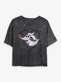 Disney The Nightmare Before Christmas Zero Pumpkin Nose Girls Mineral Wash Crop T-Shirt