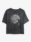 Disney The Nightmare Before Christmas The Nightmare Moon Girls Mineral Wash Crop T-Shirt