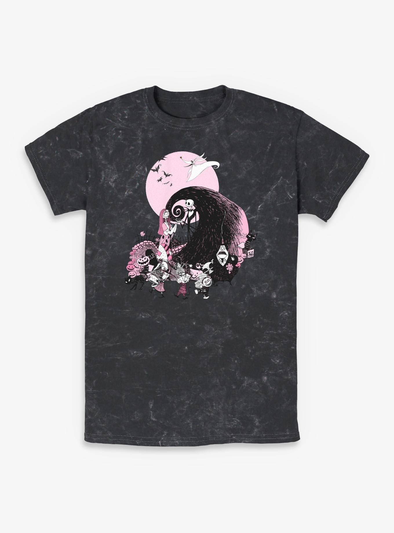 Disney The Nightmare Before Christmas Classic Scene Group Mineral Wash T-Shirt