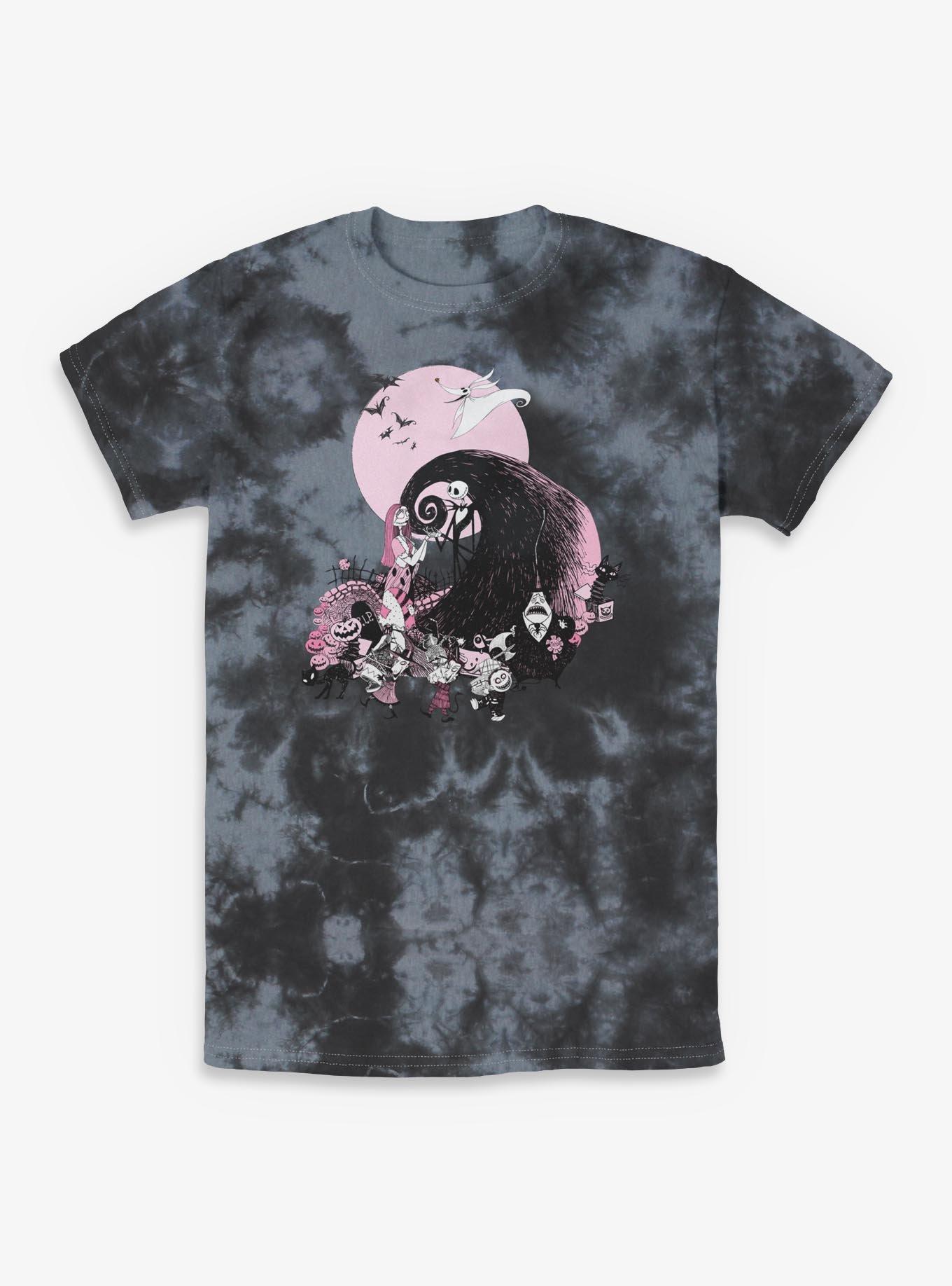 Disney The Nightmare Before Christmas Classic Scene Group Tie-Dye T-Shirt