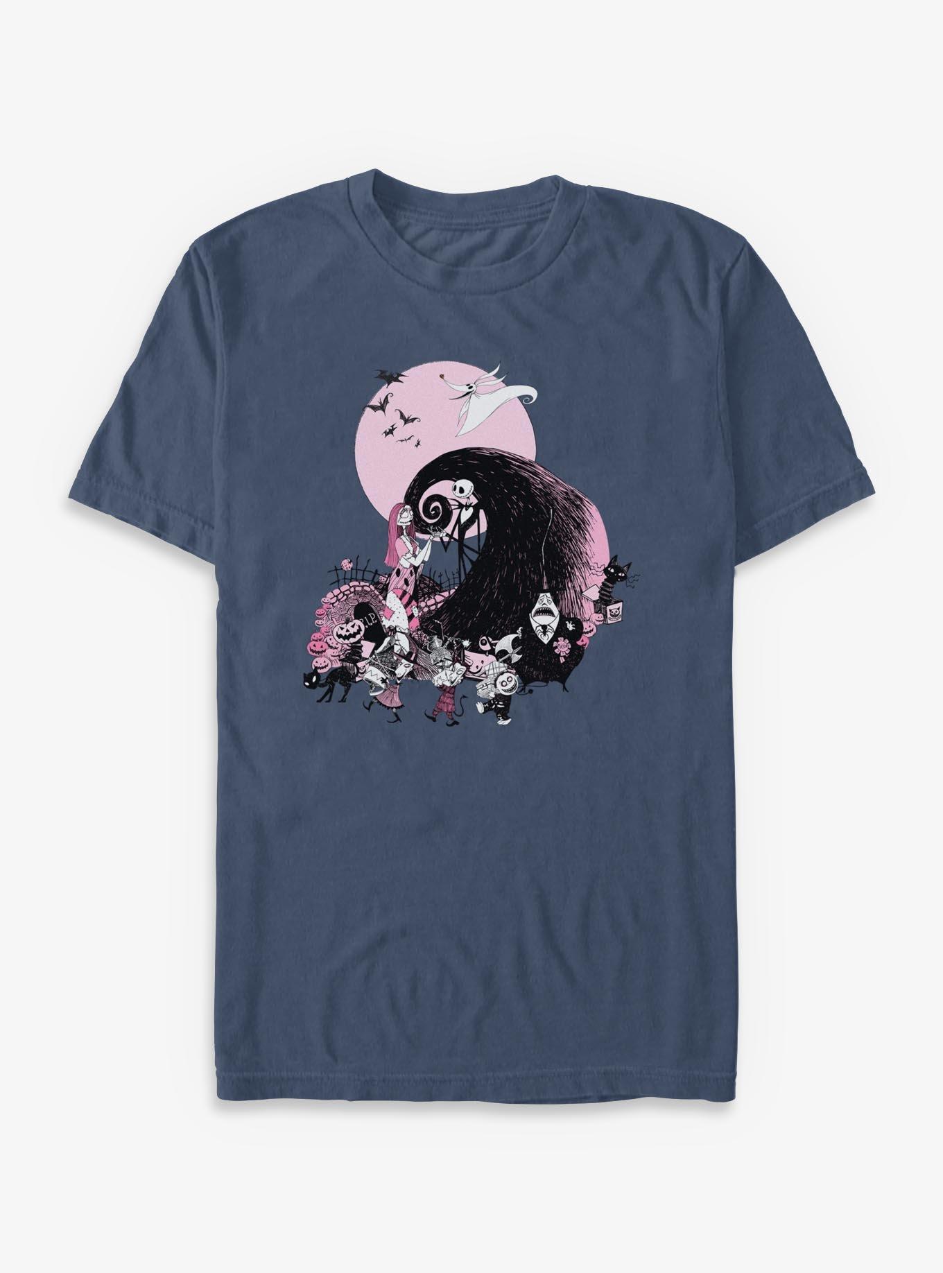 Disney The Nightmare Before Christmas Classic Scene Group Garment Dye T-Shirt
