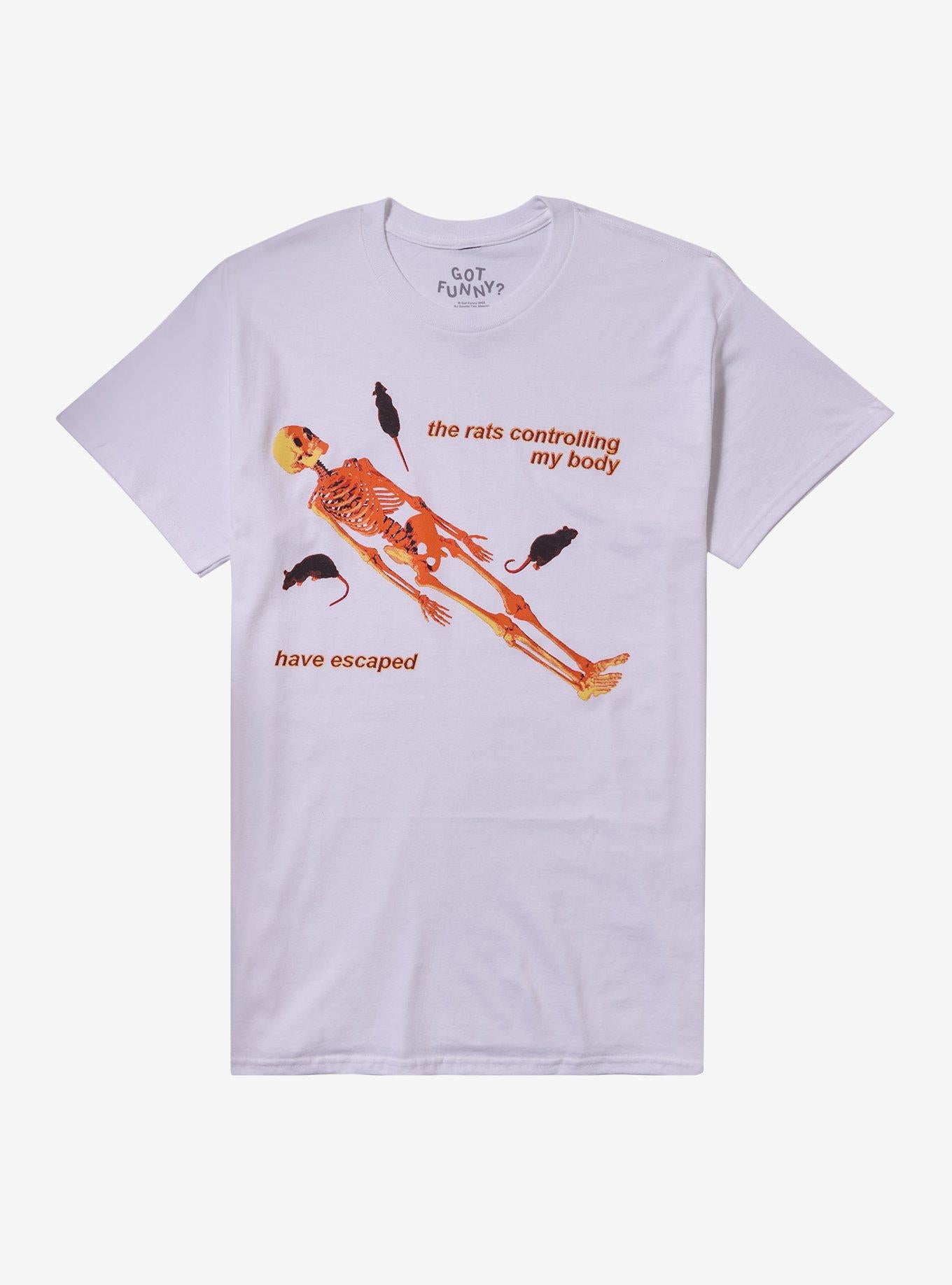 Rat Control Skeleton T-Shirt By Got Funny | Premium Unisex T-Shirt, Trending Graphic Tee