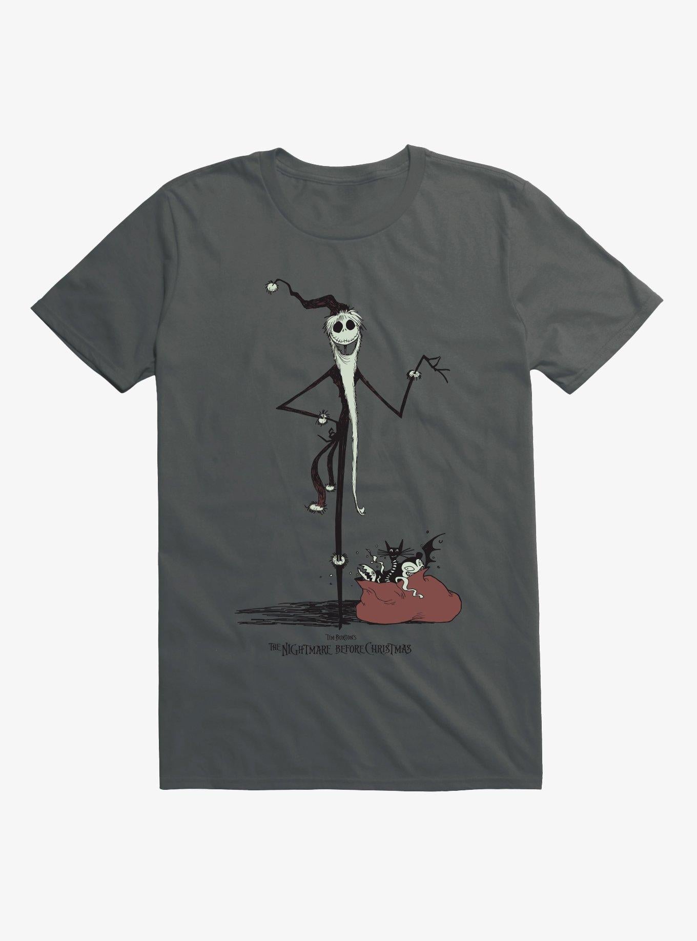 Disney The Nightmare Before Christmas Jack Skellington Santa T-shirt Hot Topic Exclusive | Trendy Graphic Tee | Casual Unisex T-shirt
