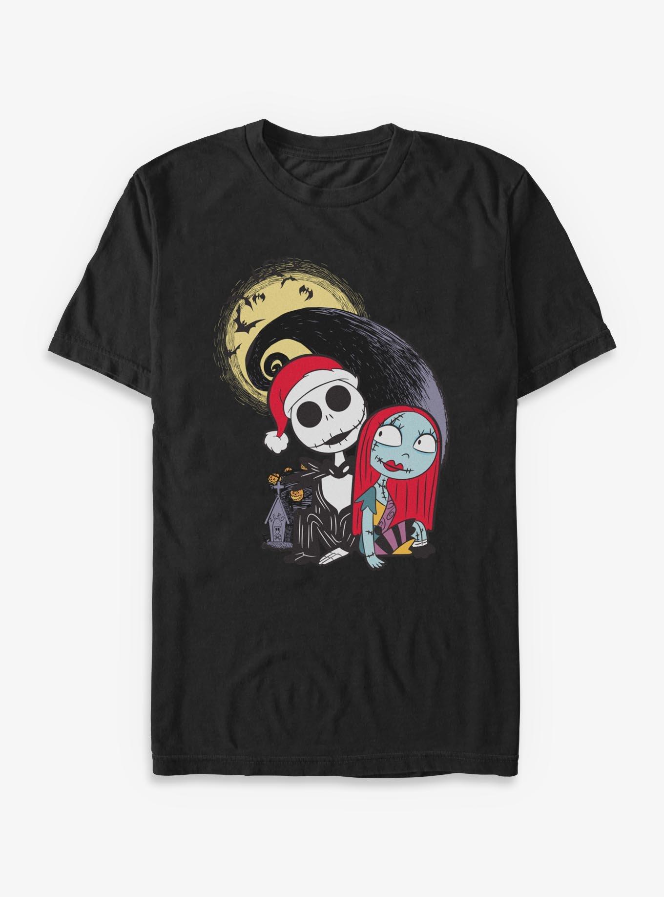 Disney The Nightmare Before Christmas Jack And Sally Christmas Spirit T-shirt | Trendy Graphic Tee | Casual Unisex T-shirt