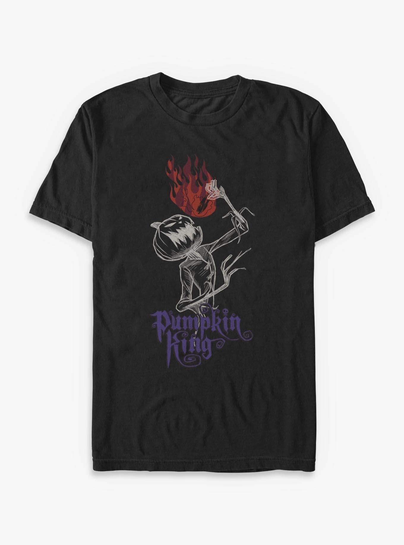 Disney The Nightmare Before Christmas Pumpkin Flames T-shirt | Trendy Graphic Tee | Casual Unisex T-shirt