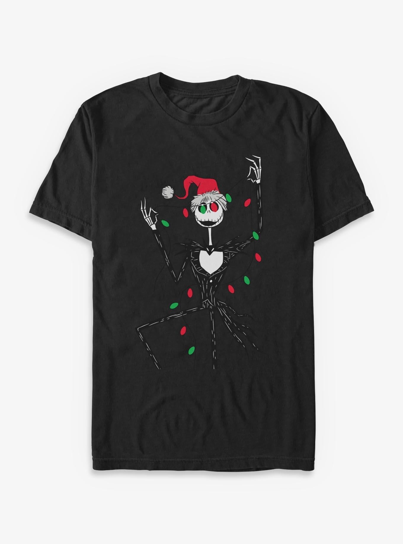 Disney The Nightmare Before Christmas Jack Christmas Lights T-shirt | Trendy Graphic Tee | Casual Unisex T-shirt
