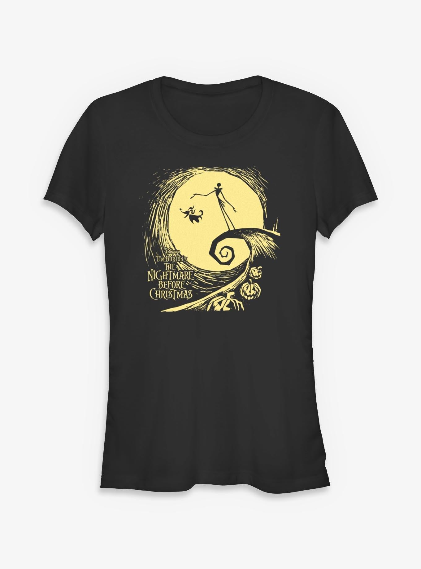 Disney The Nightmare Before Christmas Jack & Zero On Hill Girls T-Shirt
