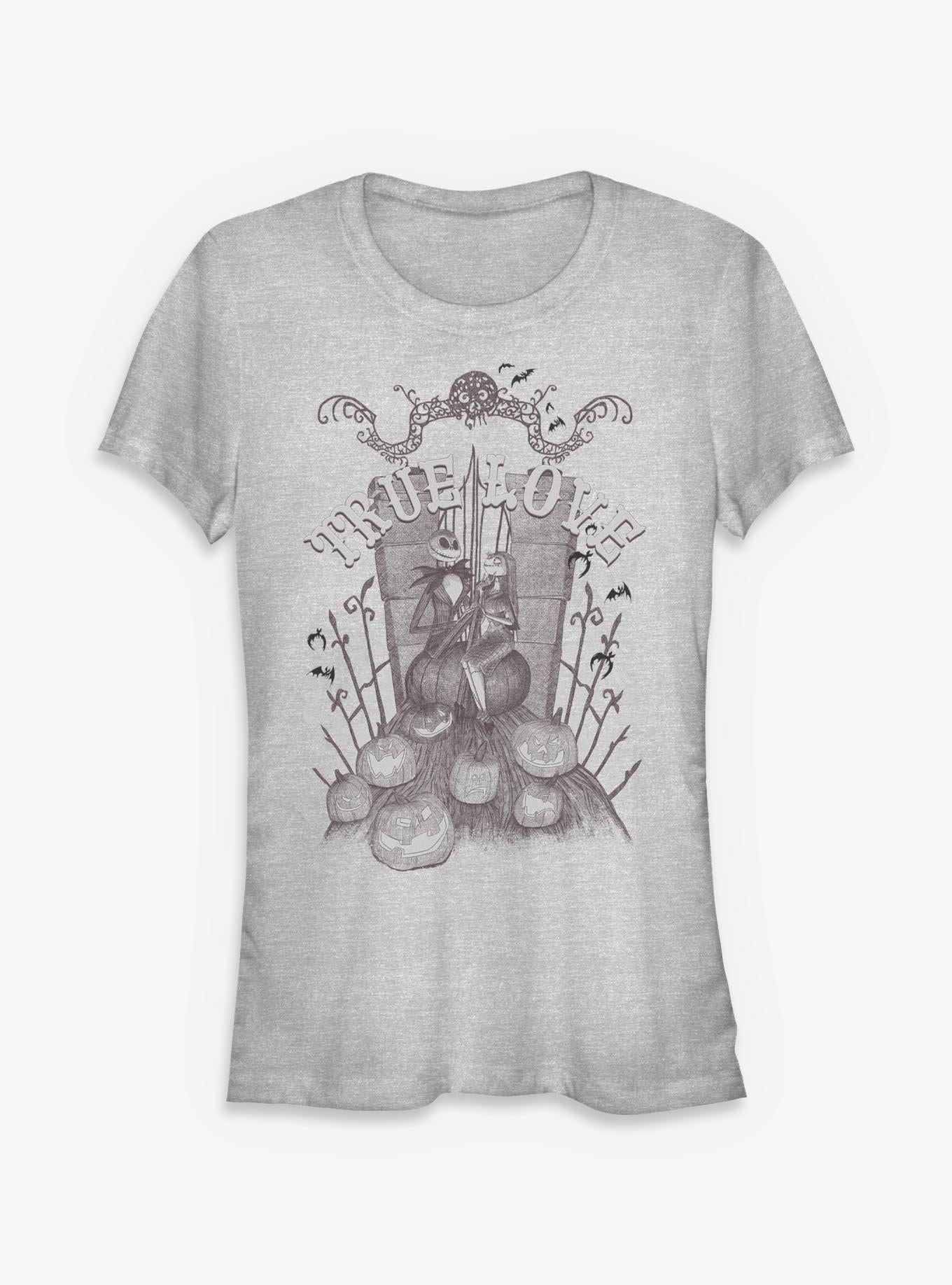 Disney The Nightmare Before Christmas Jack & Sally True Love Yard Girls T-Shirt