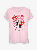Disney The Nightmare Before Christmas Jack & Sally Creepy Hearts Girls T-Shirt