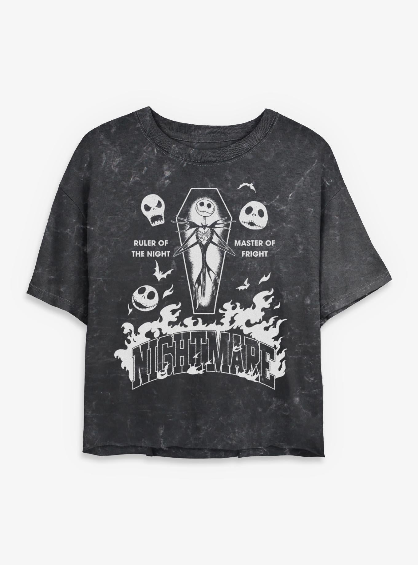 Disney The Nightmare Before Christmas Jack Ruler Of The Night Girls Mineral Wash Crop T-Shirt