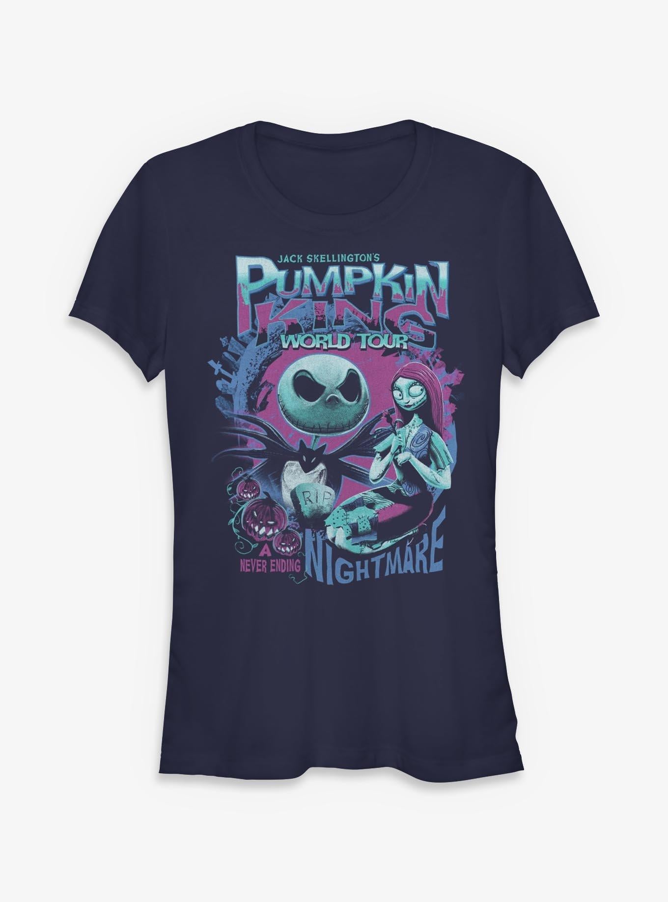 Disney The Nightmare Before Christmas Pumpkin King World Tour Girls T-Shirt T-Shirt | High-Quality Print | Top Pick For Fans