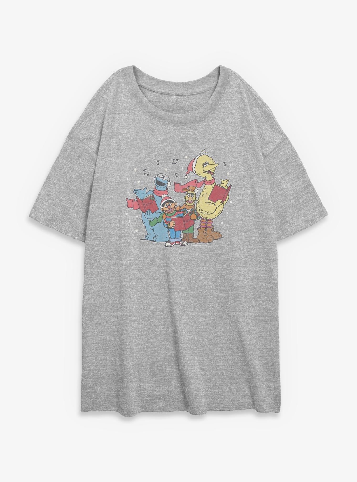 Sesame Street Christmas Carols Girls Oversized T-Shirt T-Shirt | Premium Graphic | Must-Have Style