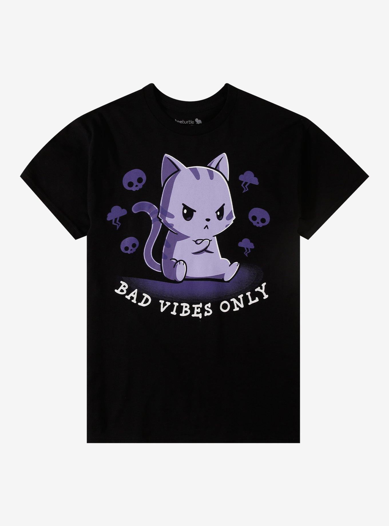 Bad Vibes Only Cat T Shirt By Tee Turtle