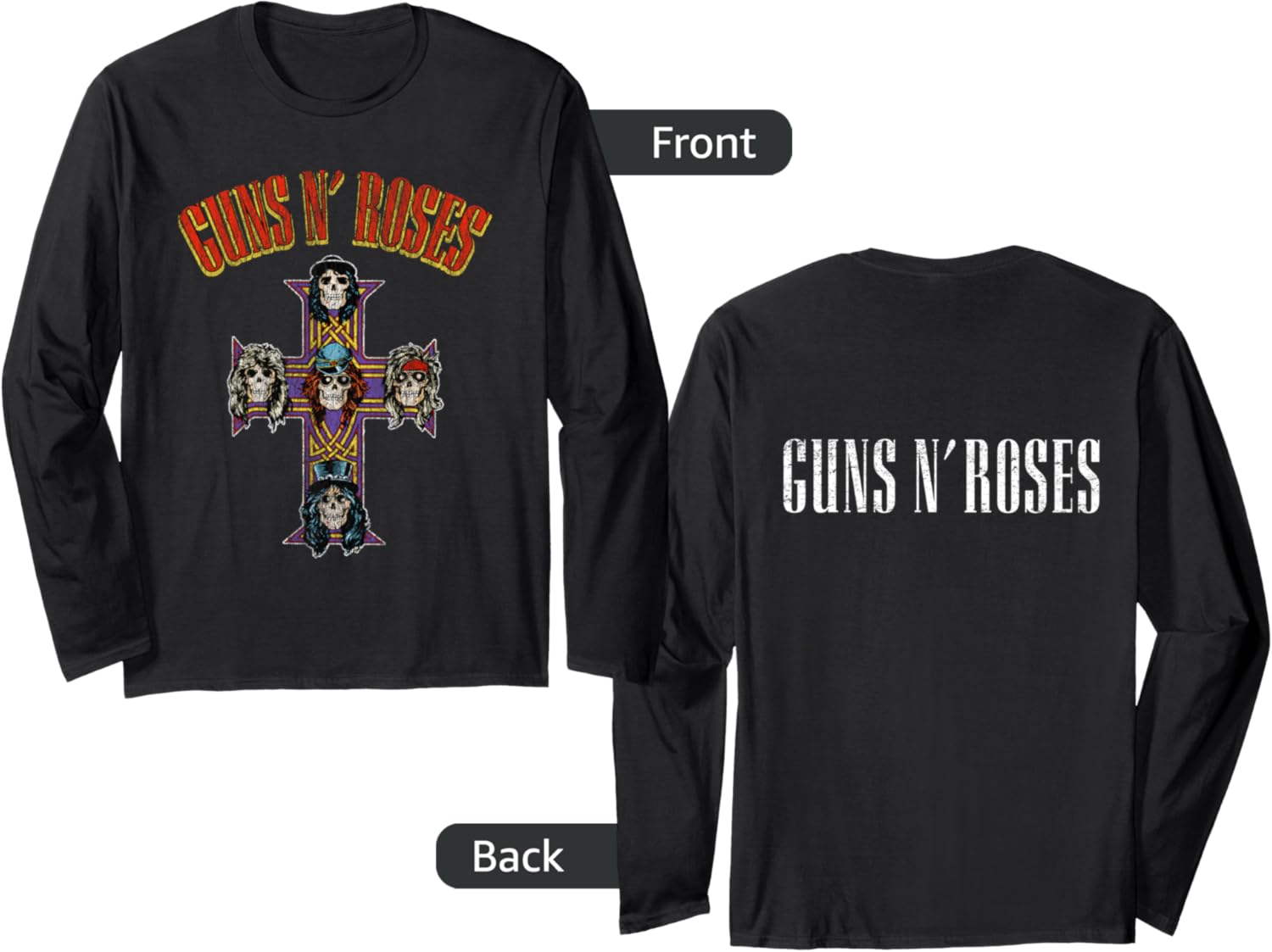 Guns N Roses Distressed Cross Long Sleeve