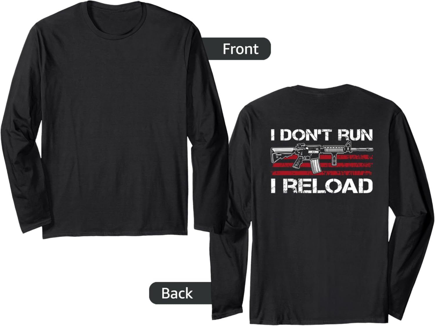 I Dont Run I Reload Funny Gun Rights Pro Guns On Back