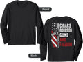 Cigars Bourbon Guns Freedom Usa Flag Drinking Funny Back Long Sleeve