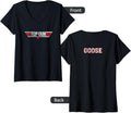 Womens Top Gun Front Back Logo With Goose Movie V Neck