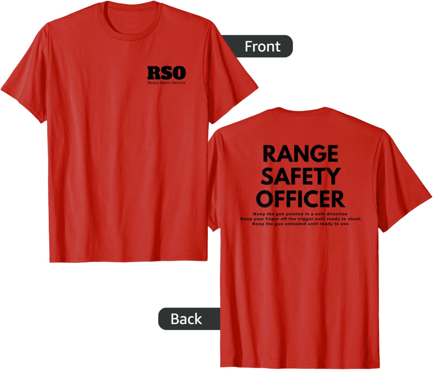 Camp Eagle Rock Range Safety Officer T Shirt Red X Small Classic