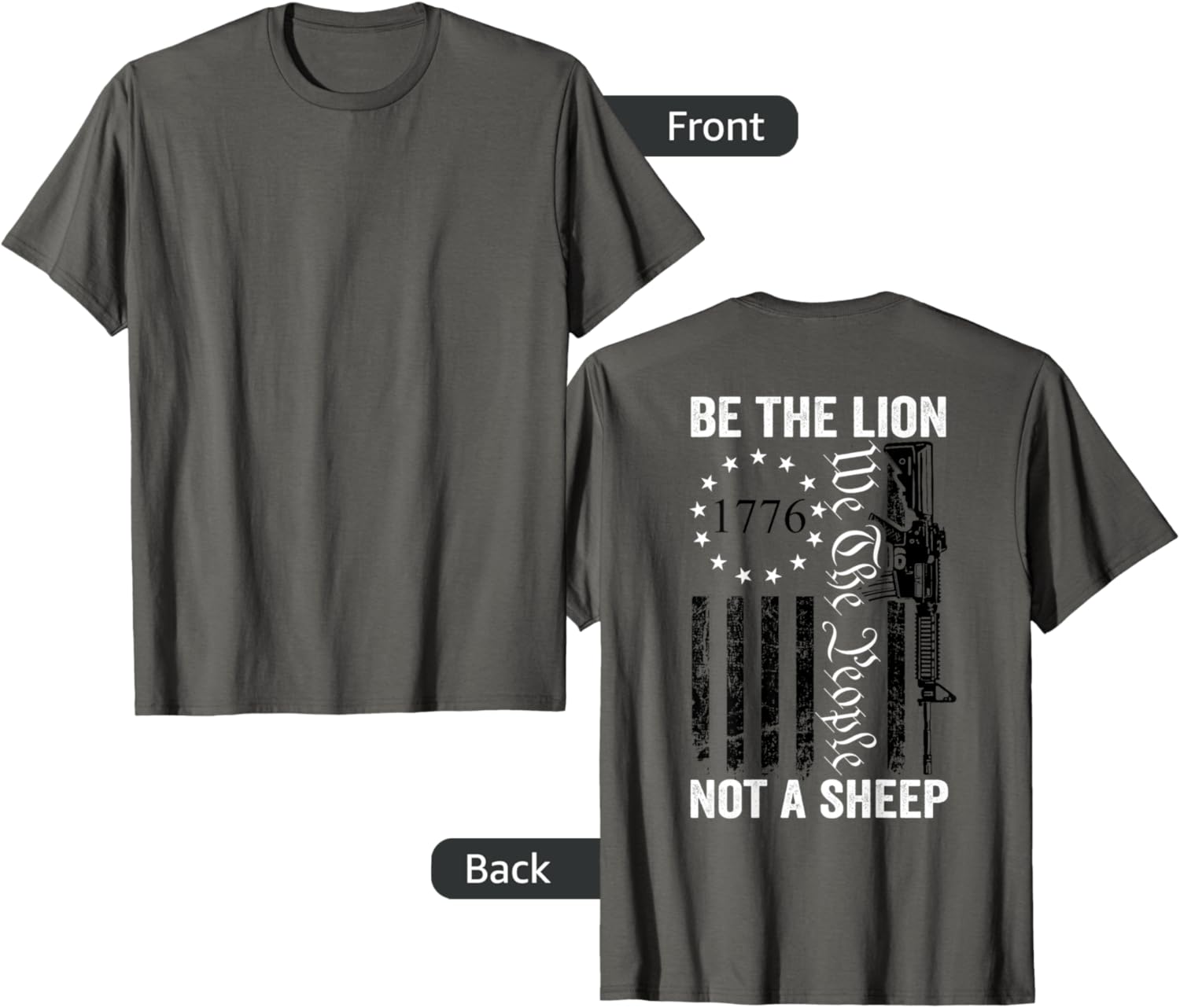 Be Lion Not A Sheep Ar15 2Nd Amendment Pro Gun Back