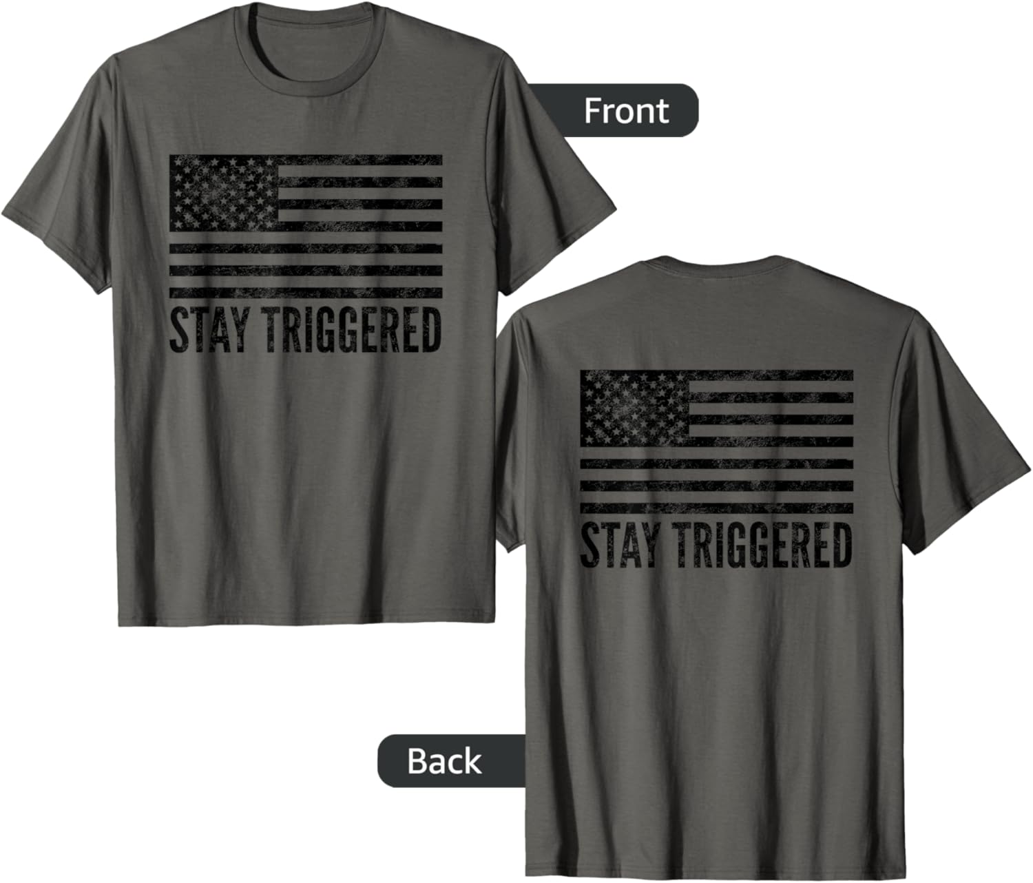 Stay Triggered American Flag Shirt Pro Trump Gun Owner Tee T Shirt