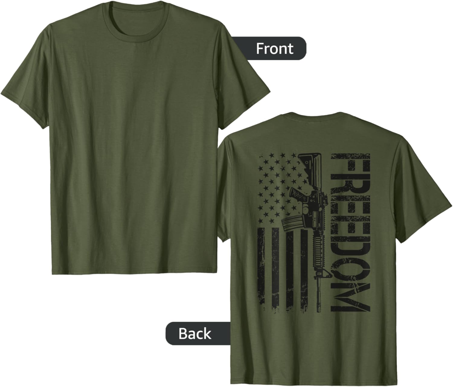 Freedom 2Nd Amendment Ar15 Usa Flag Pro Gun On Back