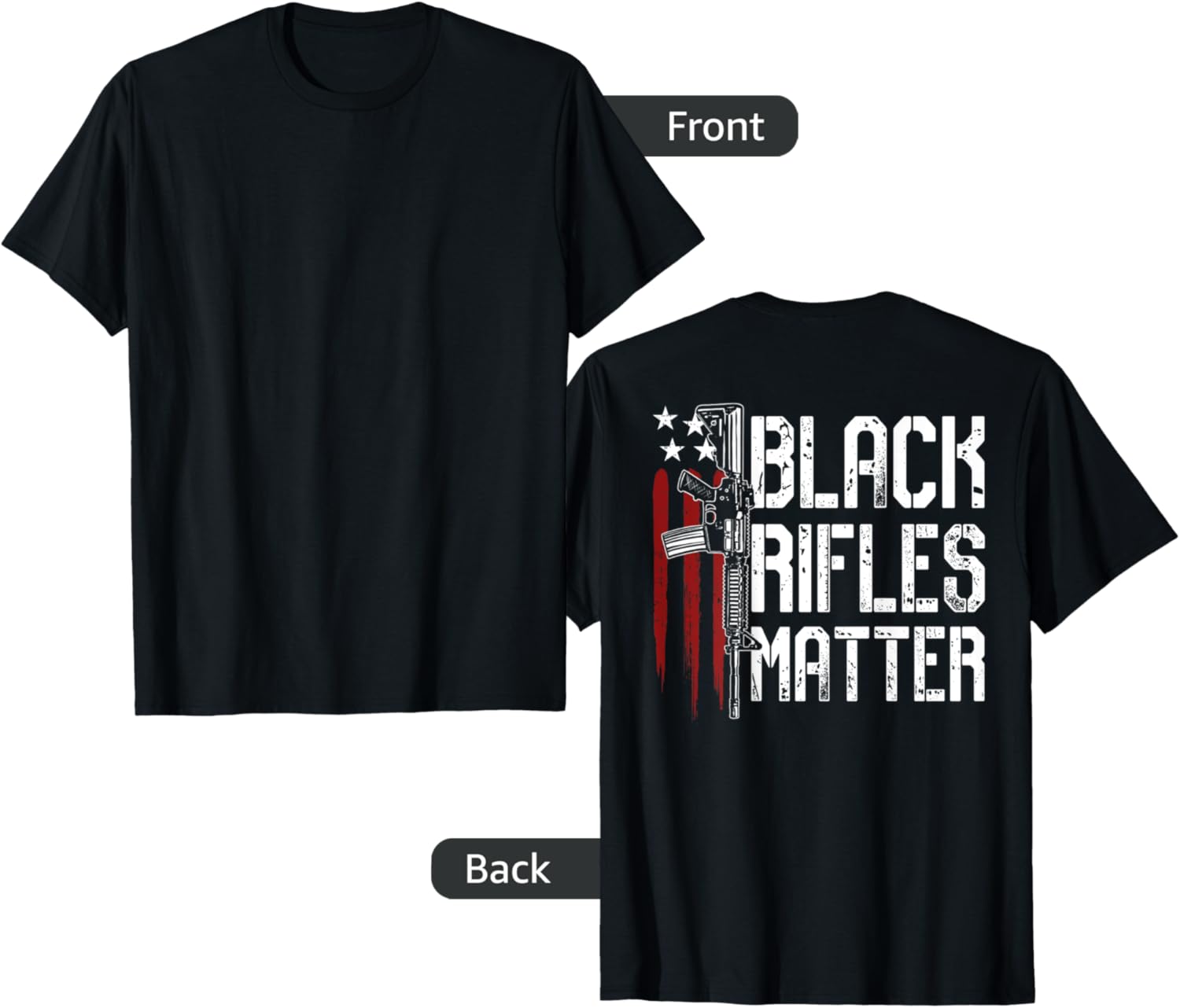 Black Rifles Matter Ar 15 American Flag Gun Rights On Back Women