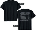 Armed Dadly Funny Fathers Day Gun Owner Dad On Back