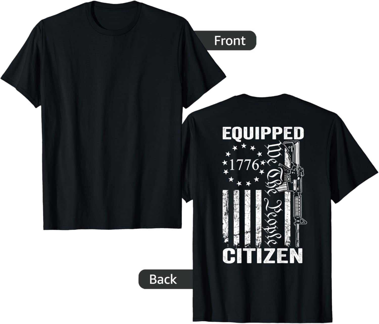 Equipped Citizen Pro Guns 2Nd Amendment Ar15 Gun On Back