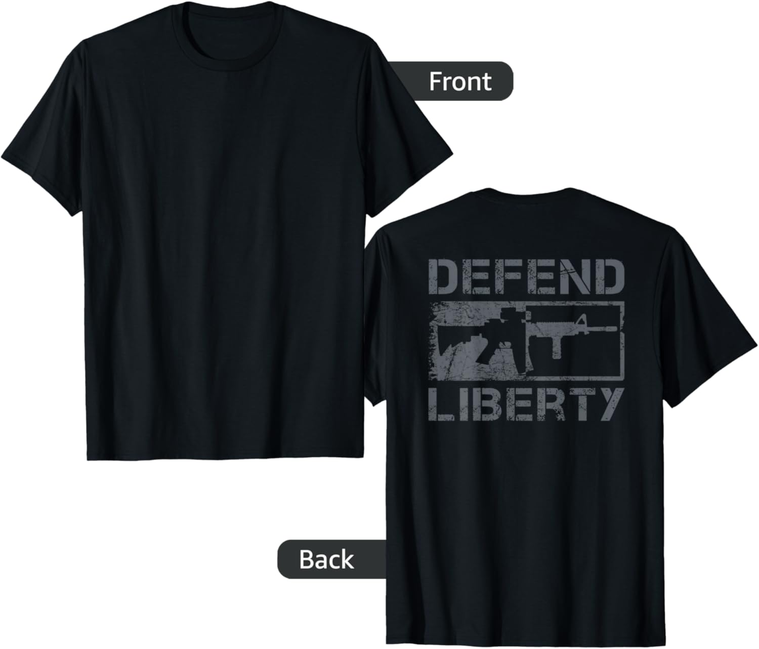 Defend Liberty 2Nd Amendment Ar15 Rifle Pro Gun On Back