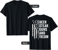 Beer Steak Guns Freedom Drinking Bbq Usa Gun Flag Back